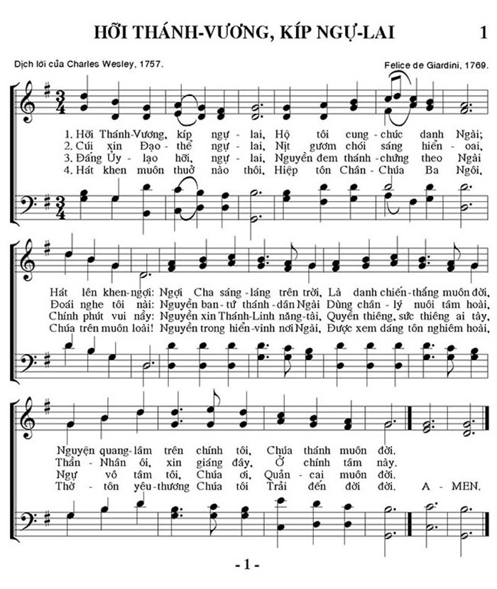 Sheet music: Cúi Xin Vua Thánh Ngự Lai
