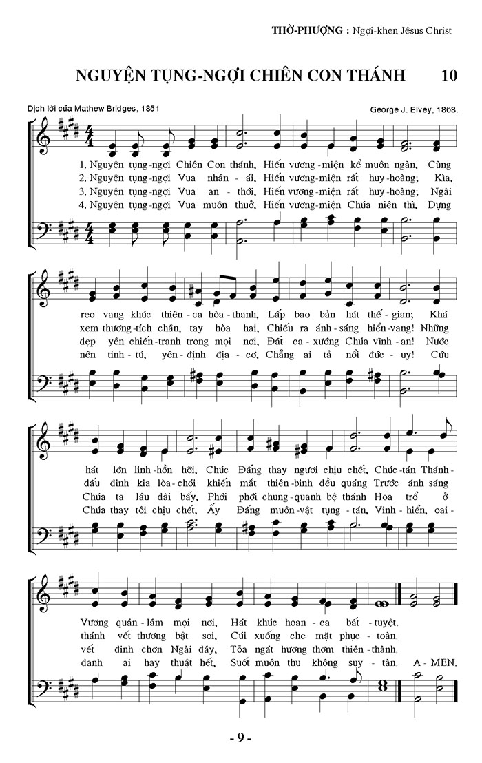 Sheet music: Nguyện Tụng Ngợi Chiên Con Thánh