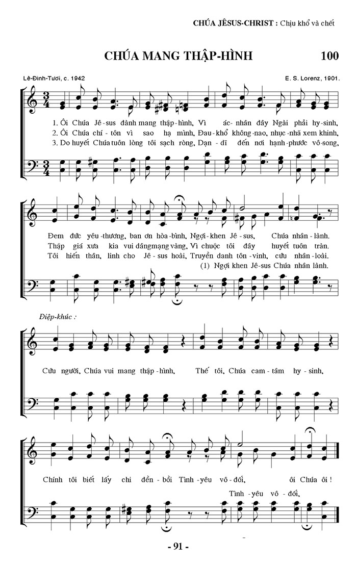Sheet music: Chúa Mang Thập Hình