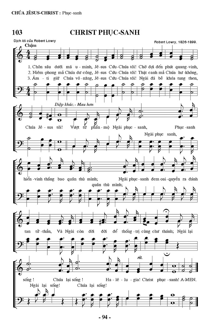 Sheet music: Christ Phục Sanh