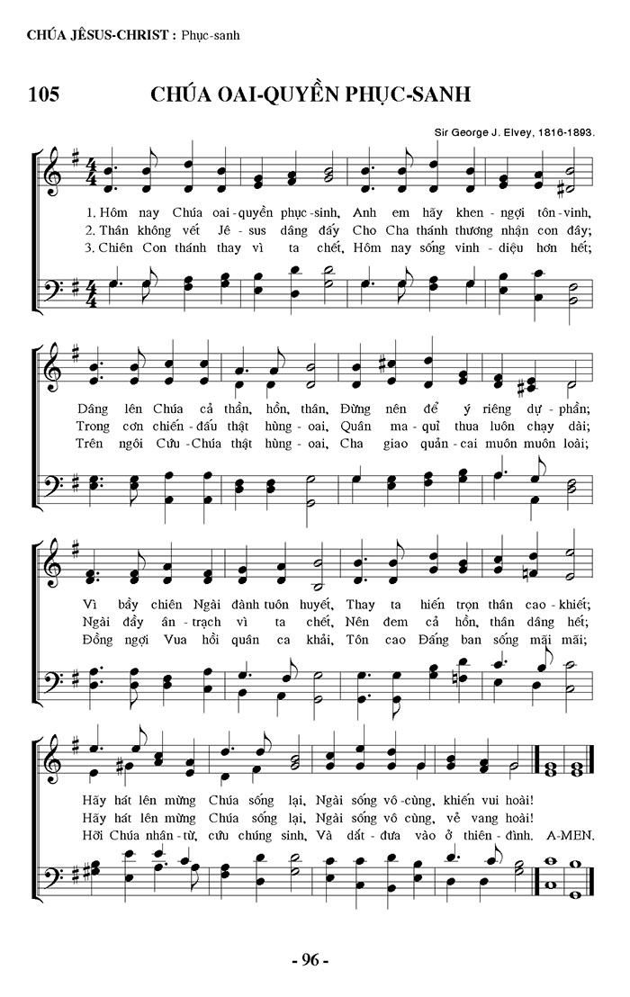 Sheet music: Chúa Oai Quyền Phục Sanh