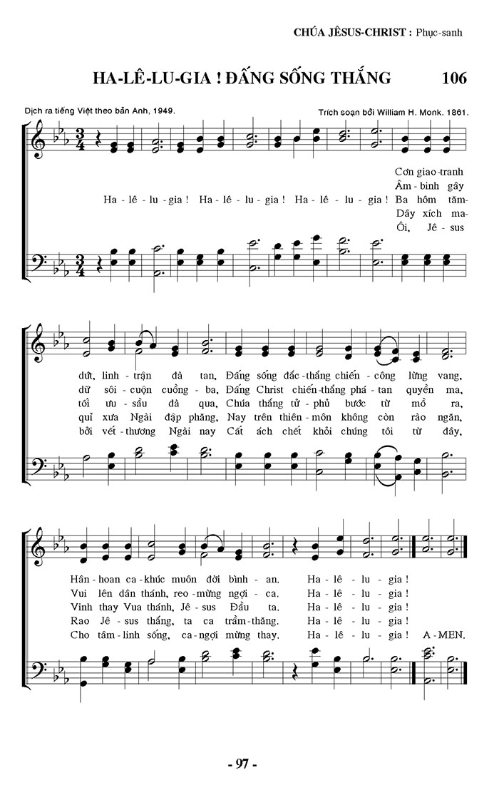Sheet music: Ha-lê-lu-gia! Đấng Sống Thắng