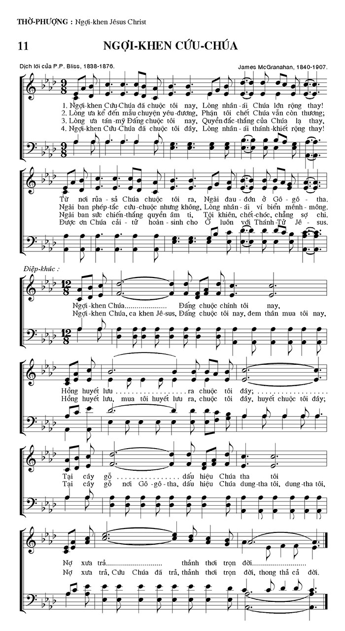 Sheet music: Ngợi Khen Cứu Chúa