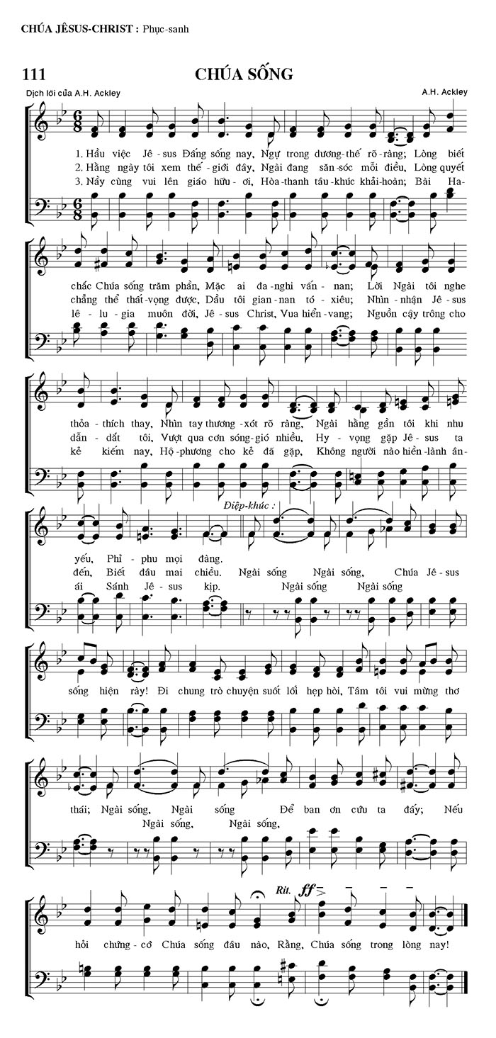 Sheet music: Chúa Sống