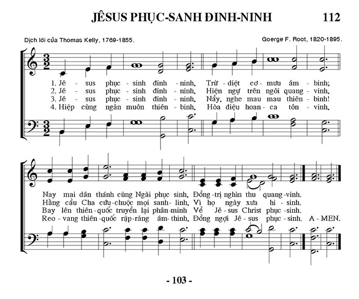 Sheet music: Jesus Phục Sanh
