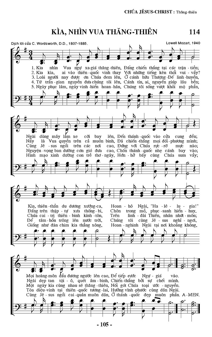 Sheet music: Kìa! Nhìn Vua Thăng Thiên