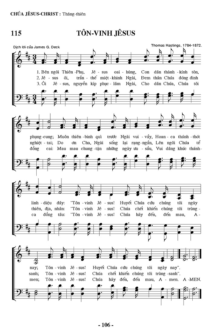 Sheet music: Tôn Vinh Jesus