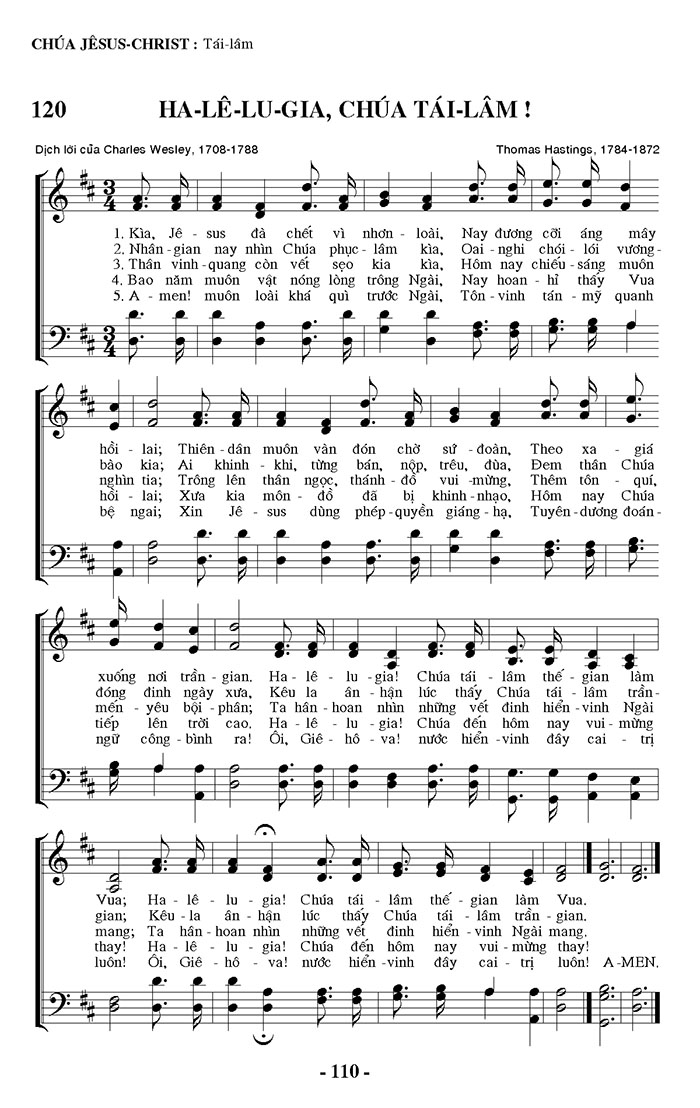 Sheet music: Ha-lê-lu-gia! Chúa Tái Lâm