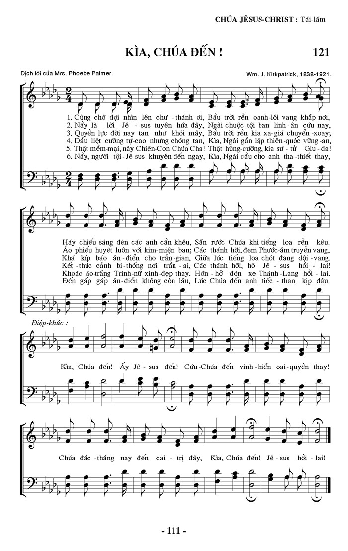 Sheet music: Kìa! Chúa Đến