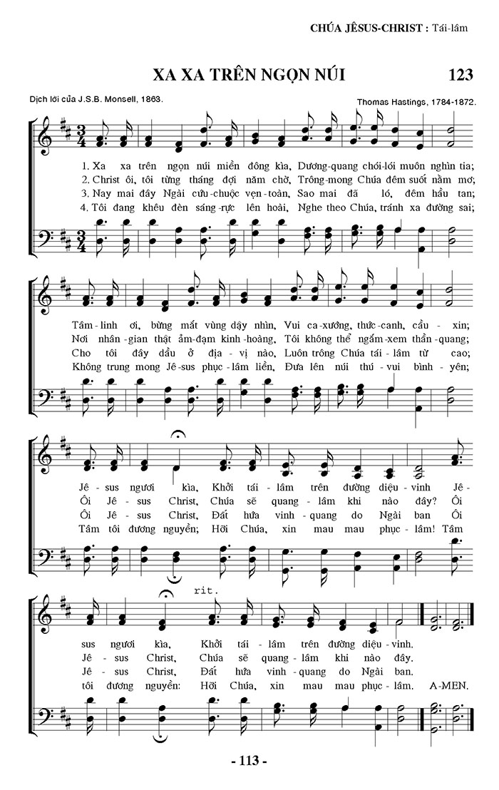Sheet music: Xa Xa Trên Ngọn Núi