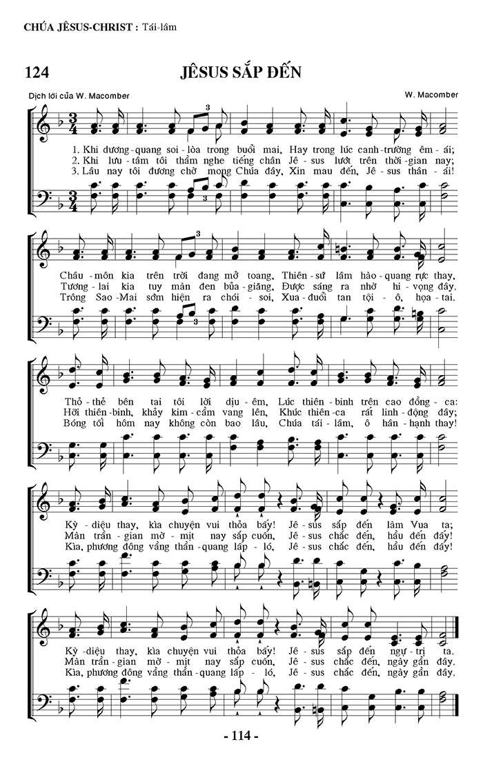 Sheet music: Jesus Sắp Đến