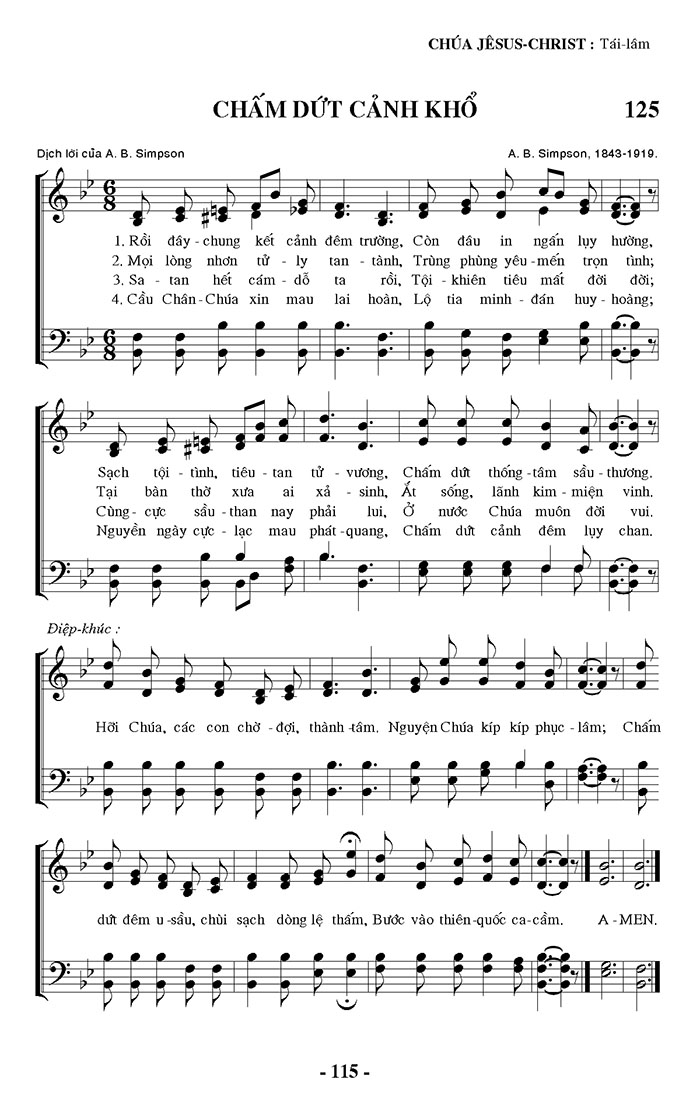 Sheet music: Chấm Dứt Cảnh Khổ