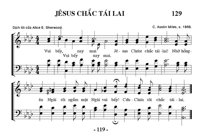 Sheet music: Jesus Chắc Tái Lai