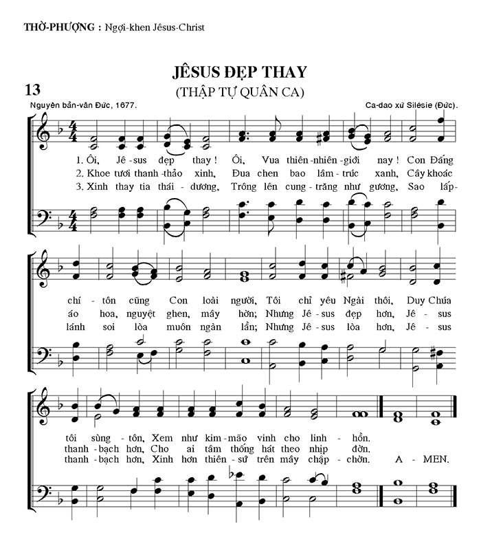 Sheet music: Jesus Đẹp Thay