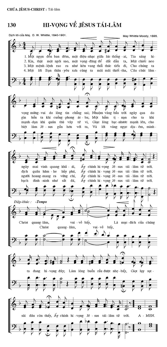 Sheet music: Hi Vọng Về Jesus Tái Lâm