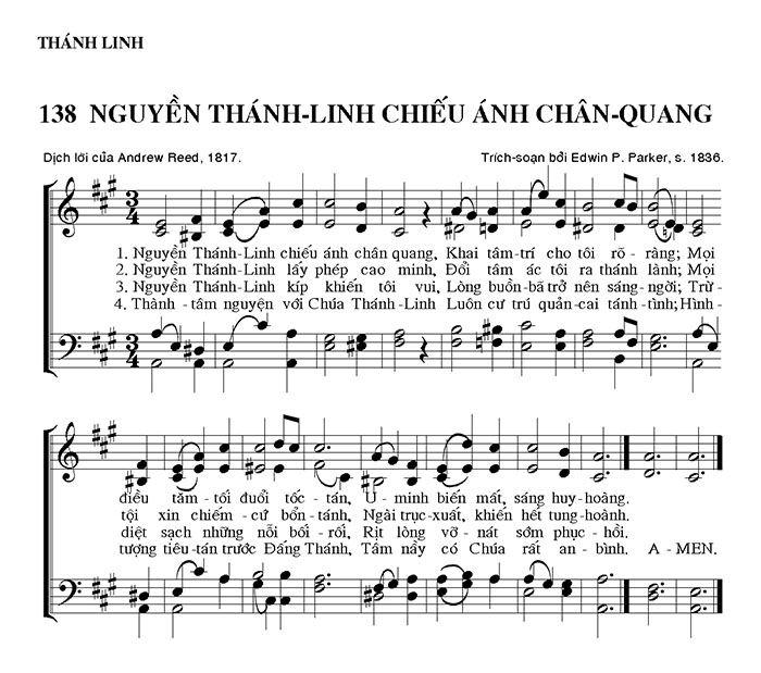 Sheet music: Nguyền Thánh Linh Chiếu Ánh Chân Quang