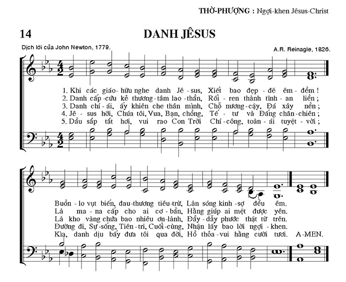 Sheet music: Danh Jesus