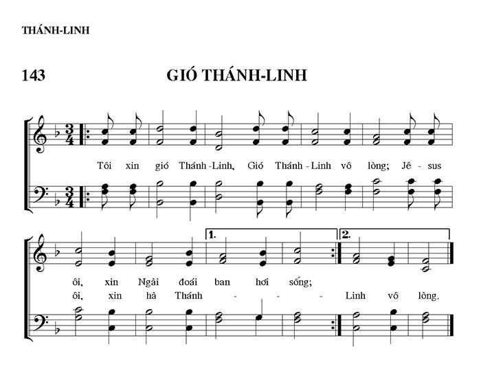 Sheet music: Gió Thánh Linh