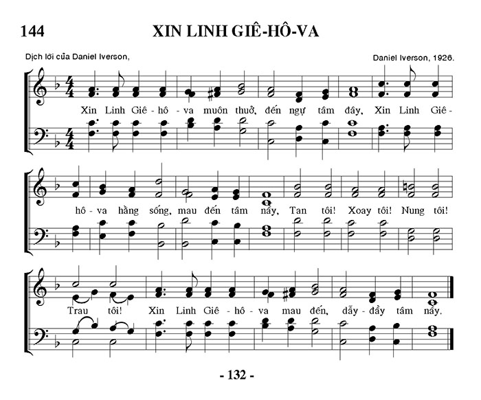 Sheet music: Xin Linh Giê-hô-va