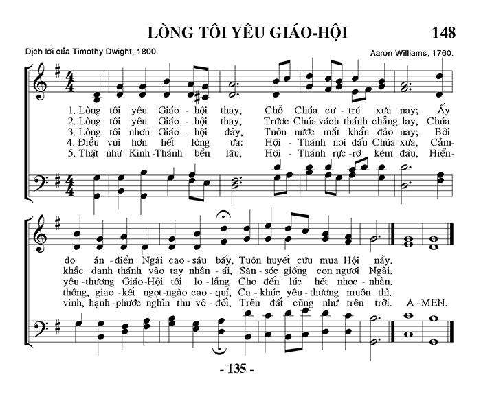 Sheet music: Lòng Tôi Yêu Giáo Hội