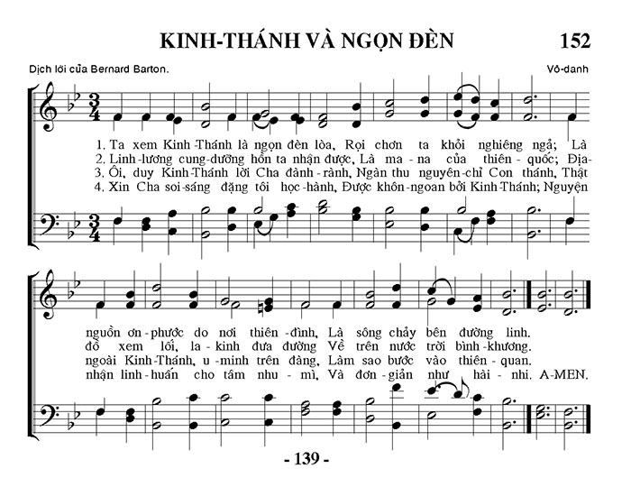 Sheet music: Kinh Thánh Và Ngọn Đèn
