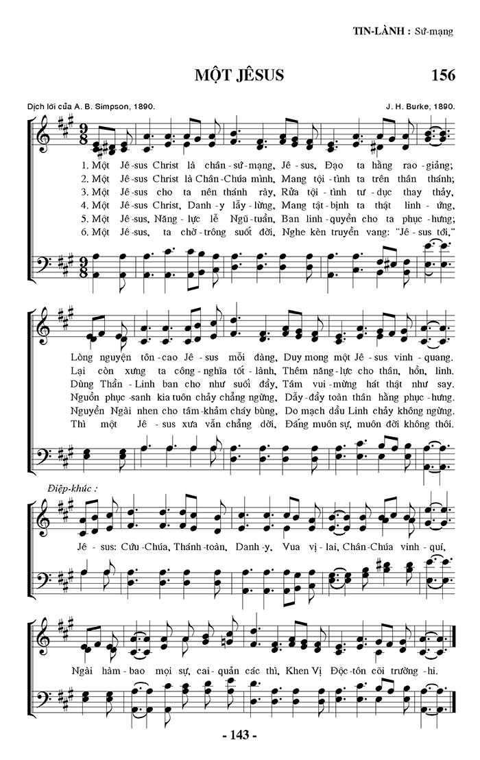 Sheet music: Một Jesus