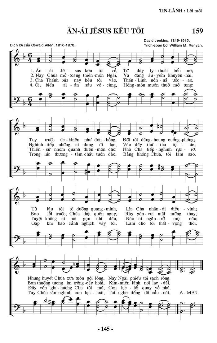 Sheet music: Ơn Chúa Jesus Kêu Tôi