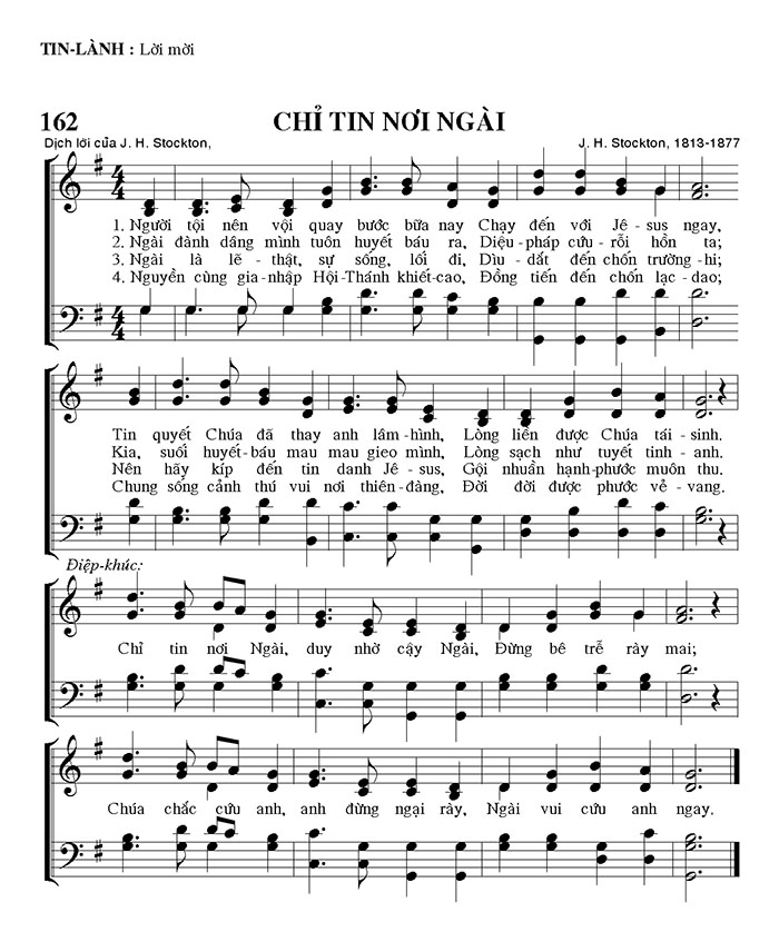 Sheet music: Chỉ Tin Nơi Ngài