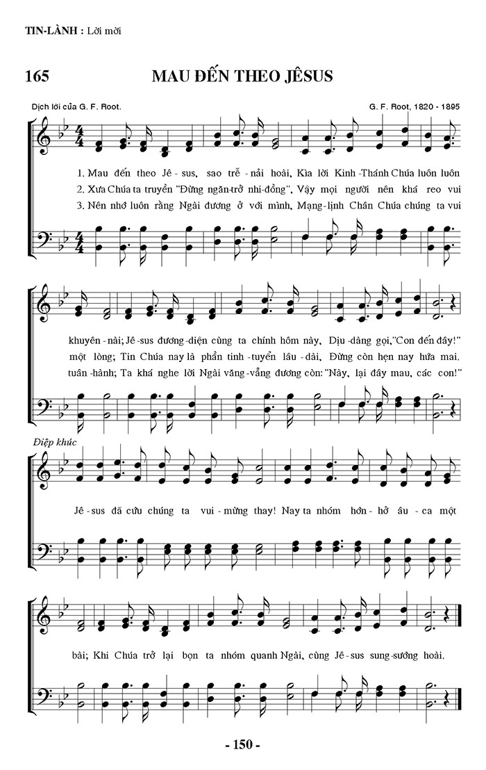 Sheet music: Mau Đến Theo Jesus