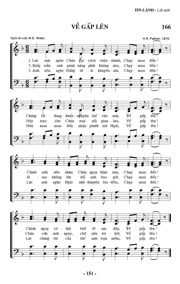 Sheet music: Về Gấp Lên