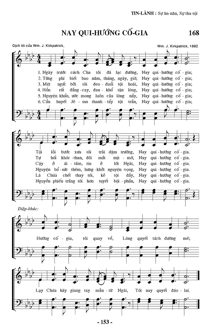 Sheet music: Nay Qui Hướng Cố Gia