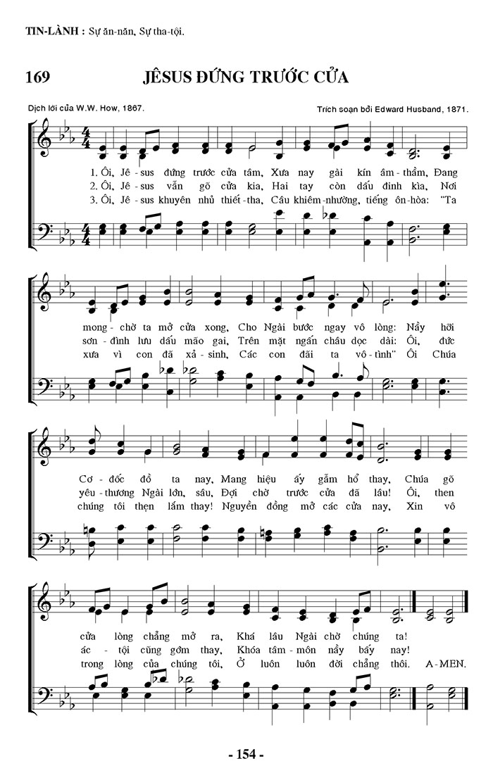 Sheet music: Jesus! Đứng Trước Cửa