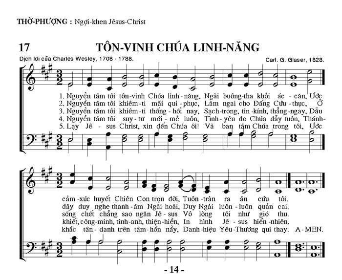 Sheet music: Tôn Vinh Chúa Linh Năng