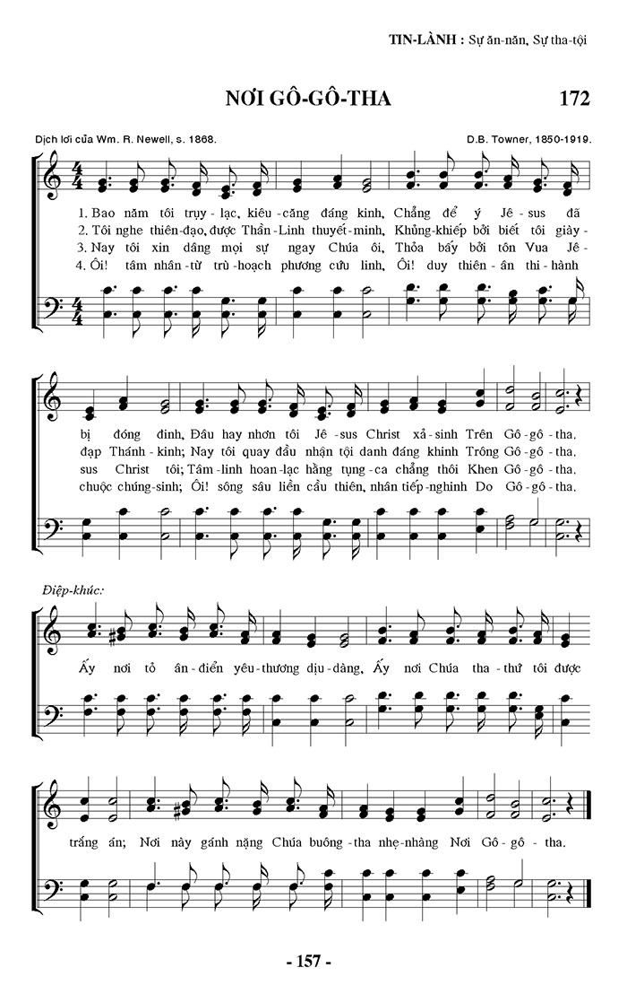 Sheet music: Nơi Gô-gô-tha