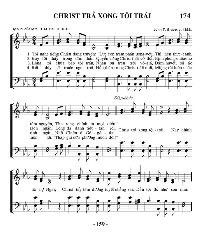 Sheet music: Christ Trả Xong Tội Trái