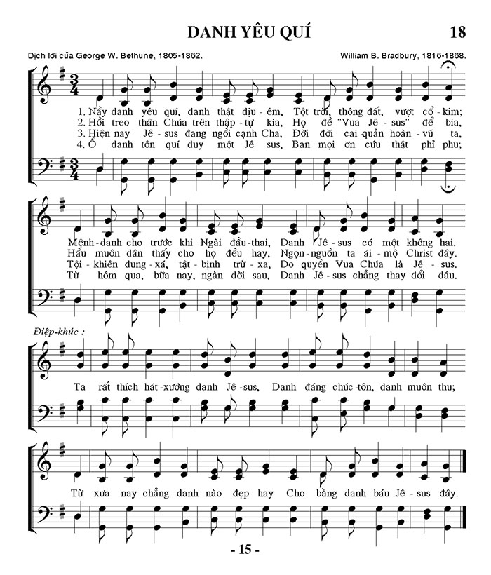 Sheet music: Danh Yêu Quí