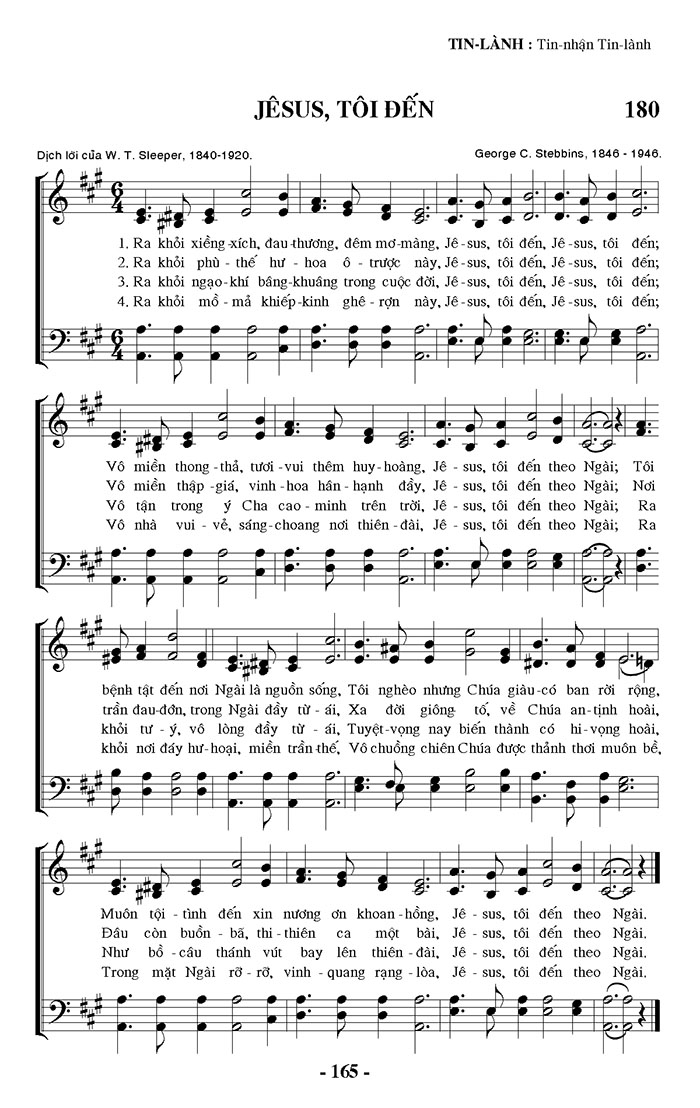 Sheet music: Jesus! Tôi Đến