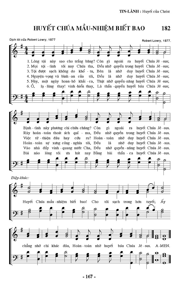 Sheet music: Huyết Chúa Mầu Nhiệm Biết Bao