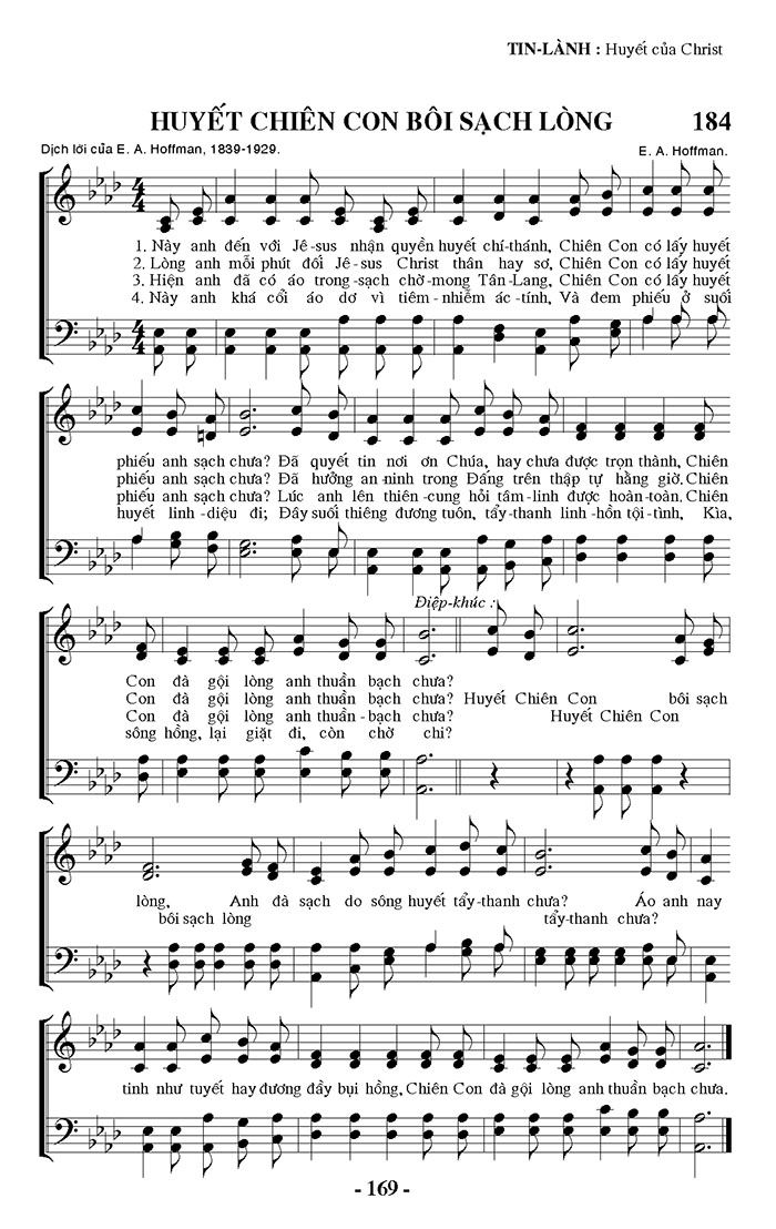 Sheet music: Huyết Chiên Con Bôi Sạch Lòng