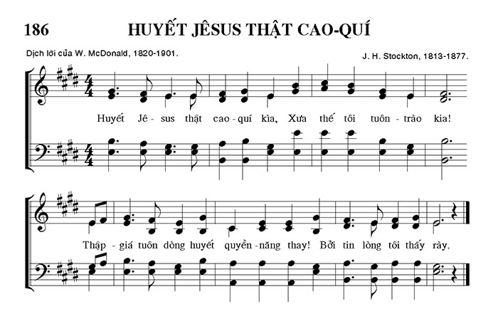 Sheet music: Huyết Jesus Thật Cao Quí