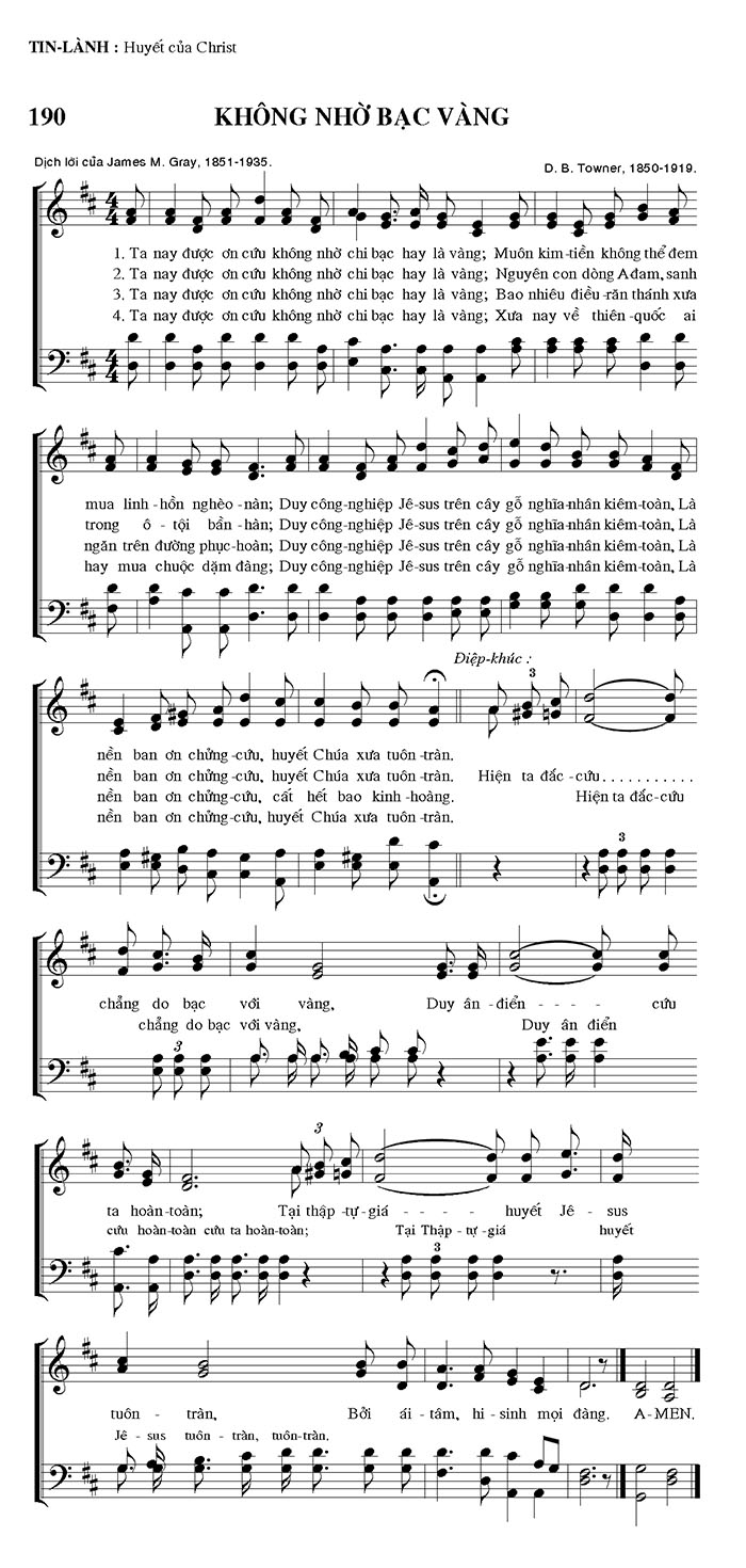 Sheet music: Không Nhờ Bạc Vàng