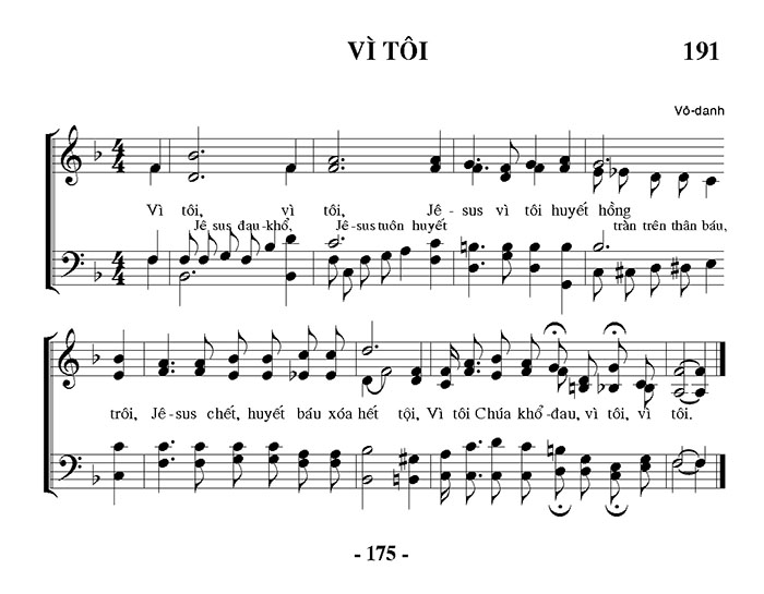 Sheet music: Vì Tôi