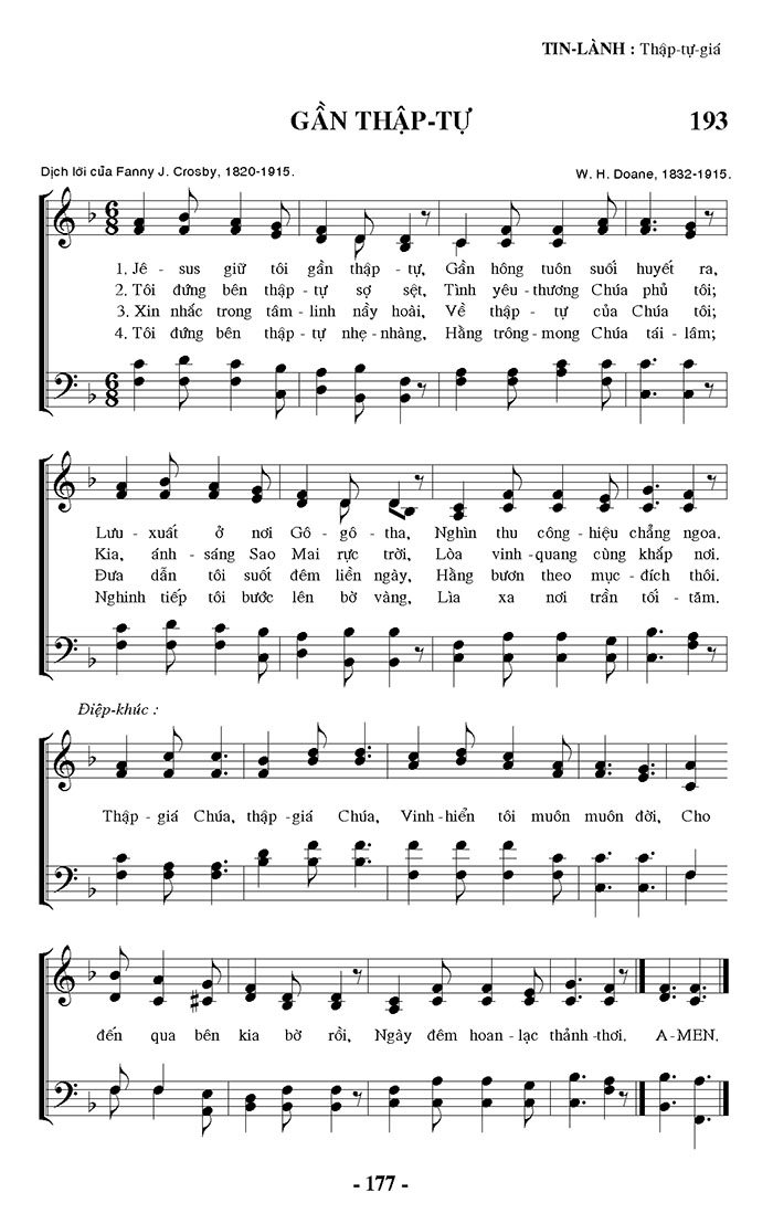 Sheet music: Gần Thập Tự