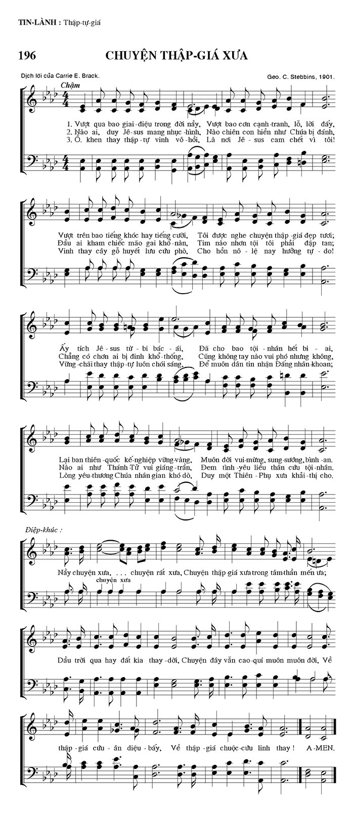 Sheet music: Chuyện Thập Giá Xưa