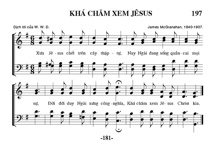 Sheet music: Khá Chăm Xem Jesus