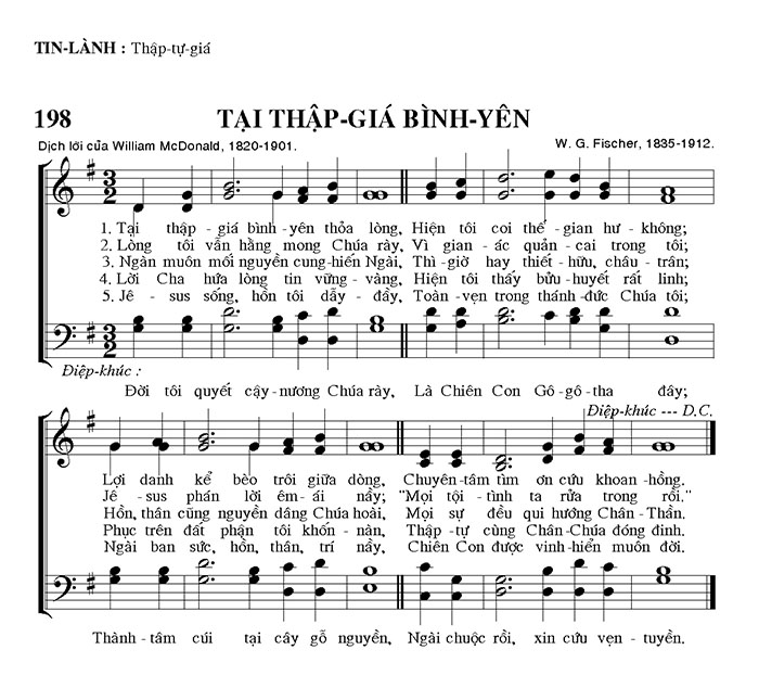 Sheet music: Tại Thập Giá Bình Yên