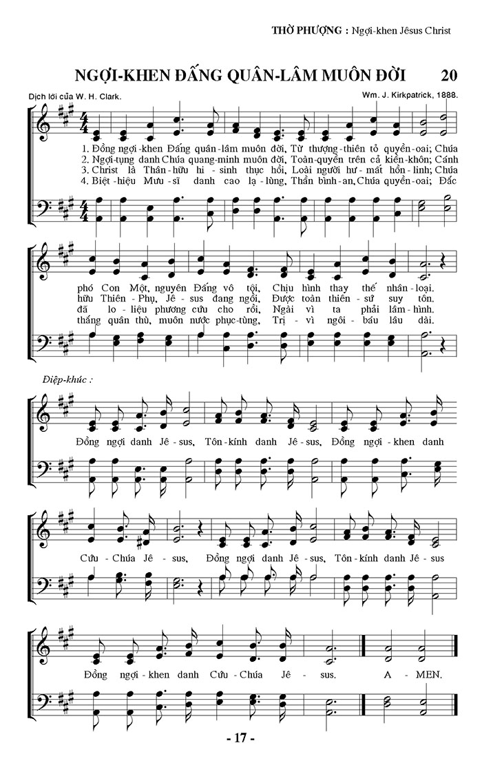 Sheet music: Ngợi Khen Đấng Quân Lâm Muôn Đời