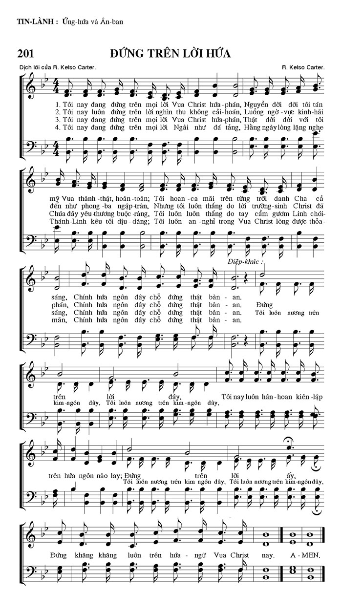 Sheet music: Đứng Trên Lời Hứa