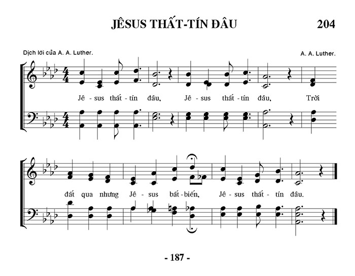 Sheet music: Jesus Không Thất Tín Đâu