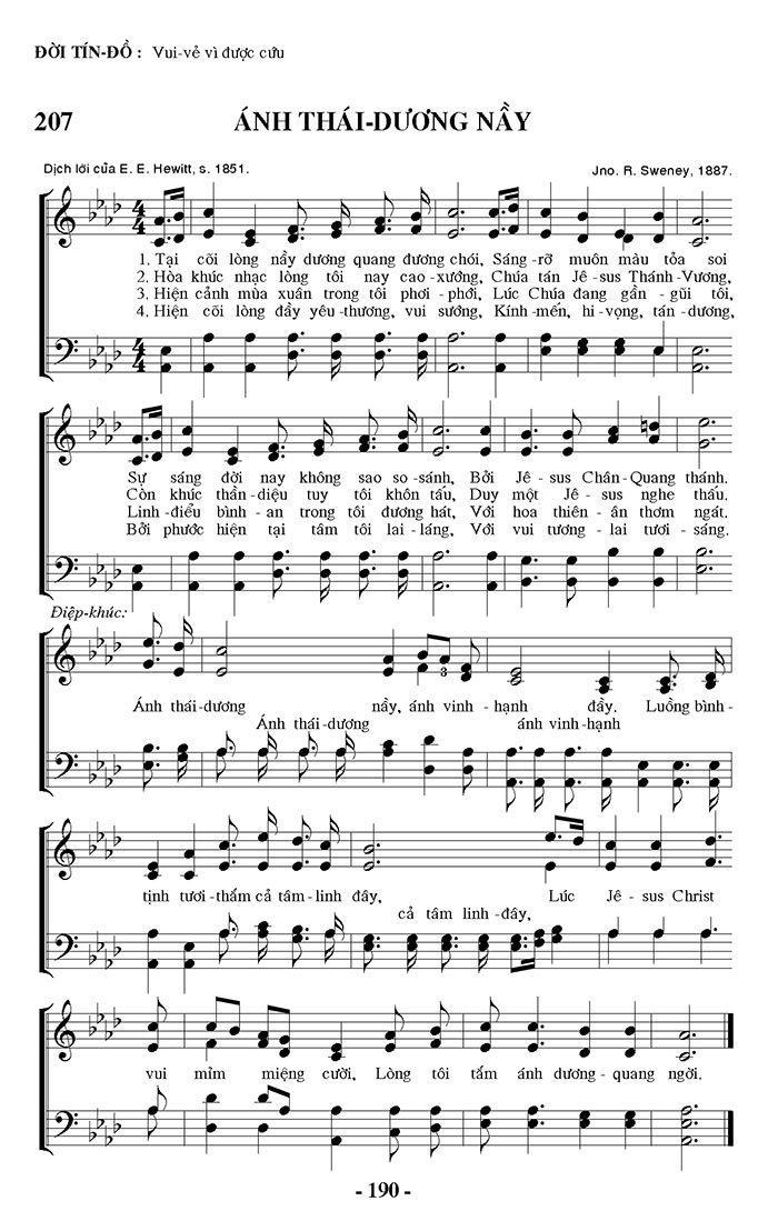Sheet music: Ánh Thái Dương Nầy